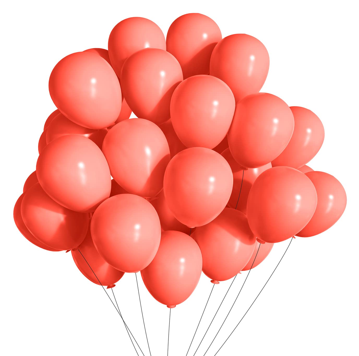 Kalor 5 Inch Coral Red Balloons,100 Pcs Matte Latex Balloons, Helium Balloons For Garland Arch,Happy Birthday Party, Baby Shower Decorations, Wedding Decorations