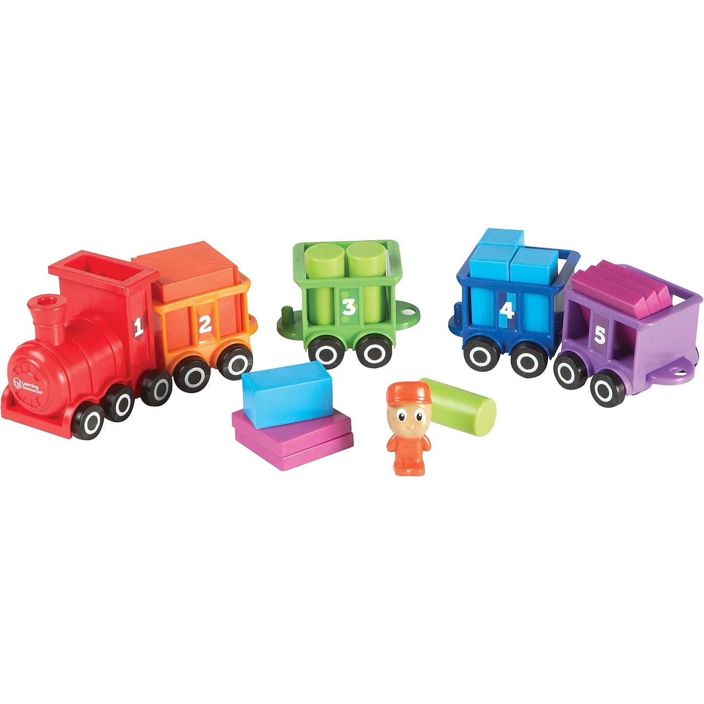 Learning Resources Count & Color Choo Choo Train Toy, 21 Pieces, Multi-color, Durable Plastic, Ages 2+, Model LER7742