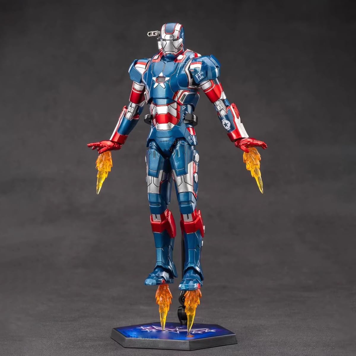 Hiplay Zd Toys Collectible Figure Full Set: Anniversary Series Non-Luminous Version: War Machine Patriot 1.0 (1906-52), 1:10 Sca