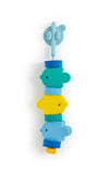 QUUT Beedi Foam Bath Toys - Lacing Beads Bath Wall Toys for Toddlers - Soft Hanging & Floating Bath Animals with Suction Cup - F
