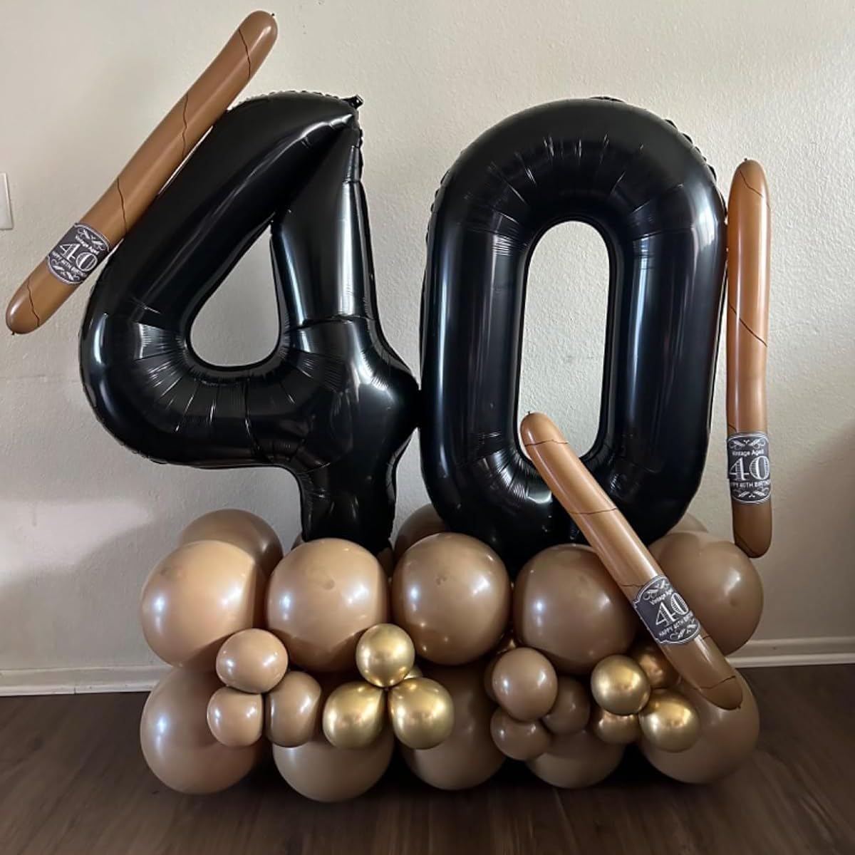 Paticool 40 Inch Black Number Balloon 0, Large Number Foil Mylar Balloons For Birthday Party Celebration Decorations Supplies, D