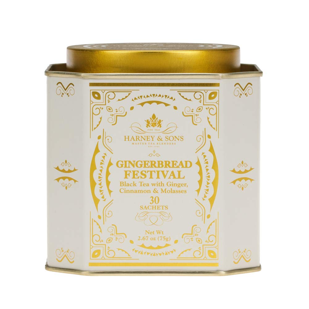 Harney Sons Gingerbread Festival, 30 Sachets Of Gingerbread Tea, Black Tea With Ginger Cinnamon
