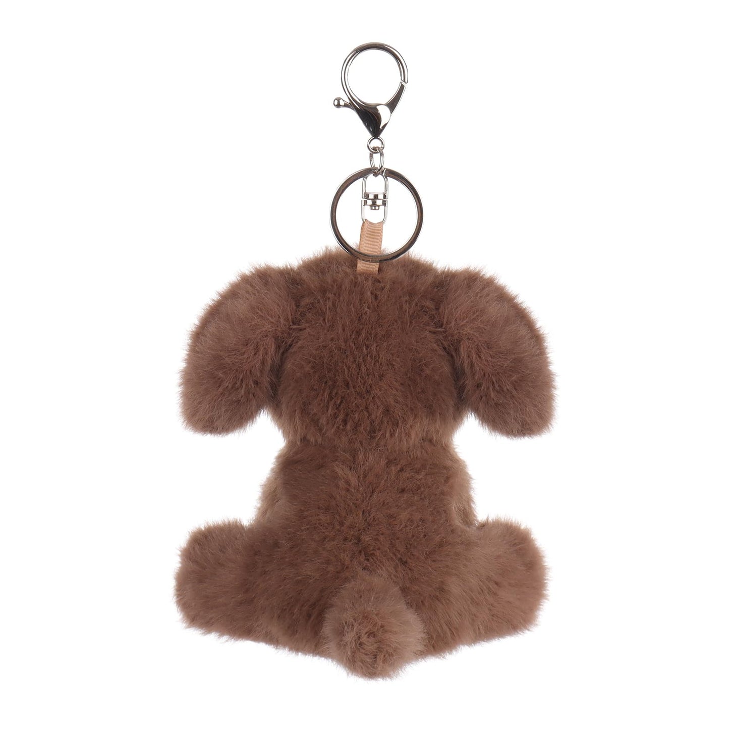 Apricot Lamb Cute Toys Plush Chocolate Labrador Dog Puppy Stuffed Animal Soft Keychain For Kids Bag, Purse, Backpack, Handbag (C