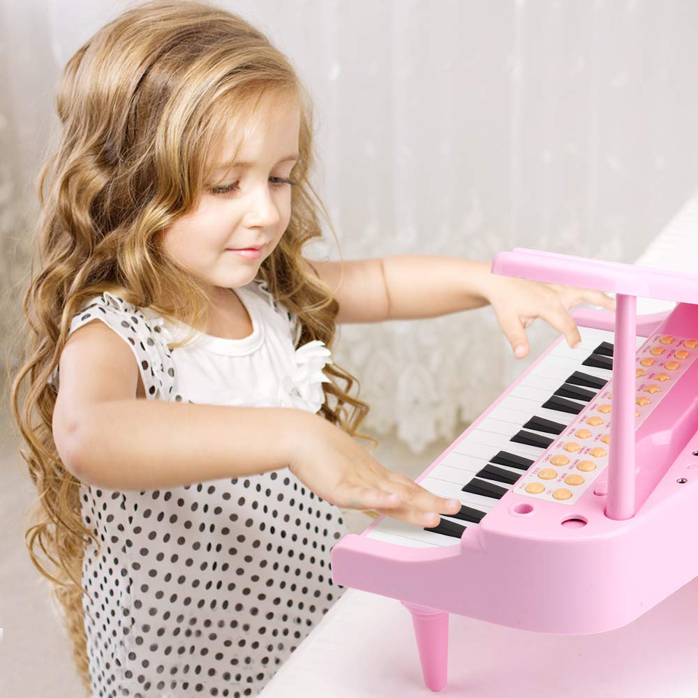 Amy&Benton Toddler Piano Toy For Baby Girls Pink Toy Piano Keyboard For 2 3 4 Year Old Birthday Gifts For Girls