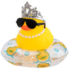 wonuu Car Duck Rubber Duck Car Ornaments Duck Car Dashboard Decorations with Cute Headband Swim Ring Necklace Sunglasses C-Male Crown&Pearl Chain