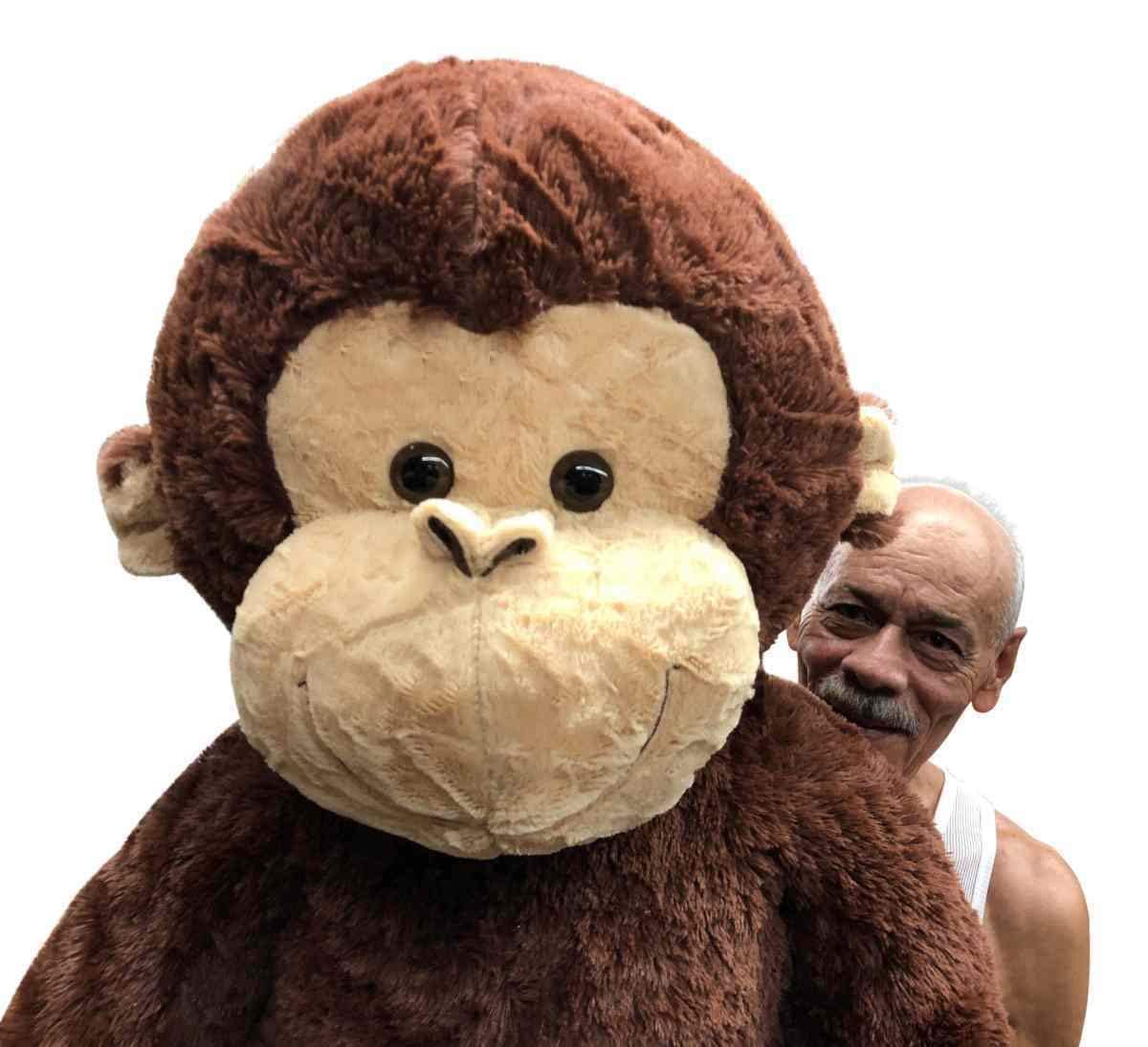 Big Plush Giant Stuffed Monkey - Large 4-Foot Extra-Soft Jumbo Plush Animal - 48 Inches / 122 Centimeters - Huge-Sized Gigantic Animals - Oversized Monkeys - Hug This Full-Size Pet Ape