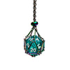 Interchangeable D20 Dice Holder Necklace - Rainbow Empty Cage - DND Gift