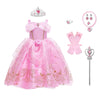 Princess Aurora Costume For Girls Birthday Party Outfit Halloween Cosplay Dress Up With Accessories For 10-11