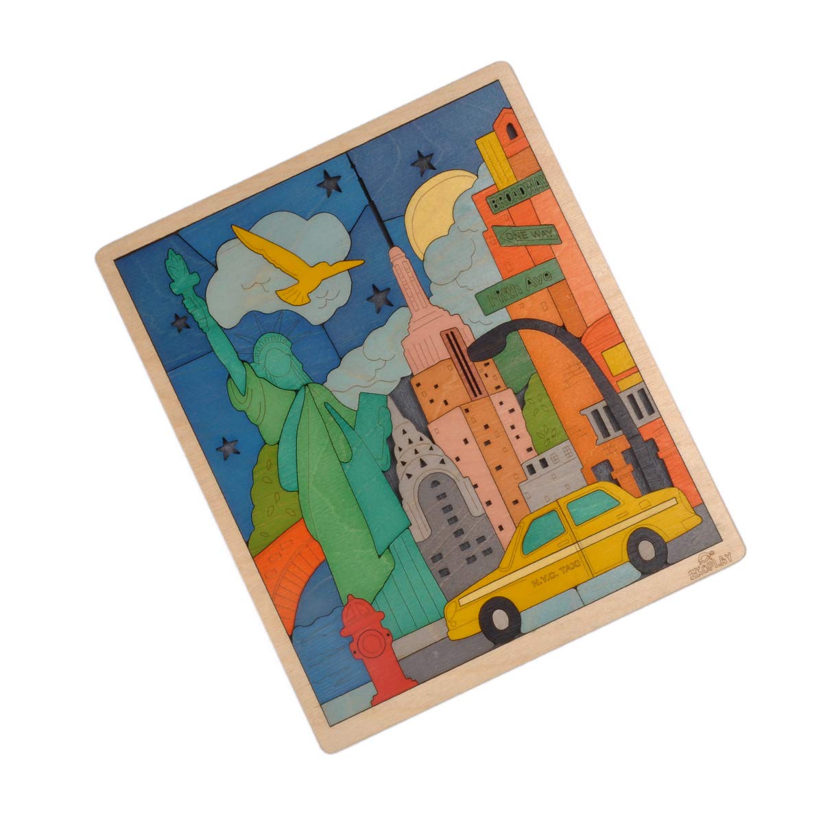 New York City Puzzle for Kids | 75 Piece Wooden Jigsaw Puzzle | Learning Educational Toys Gifts for Boys Girls 3+ Years | Discov