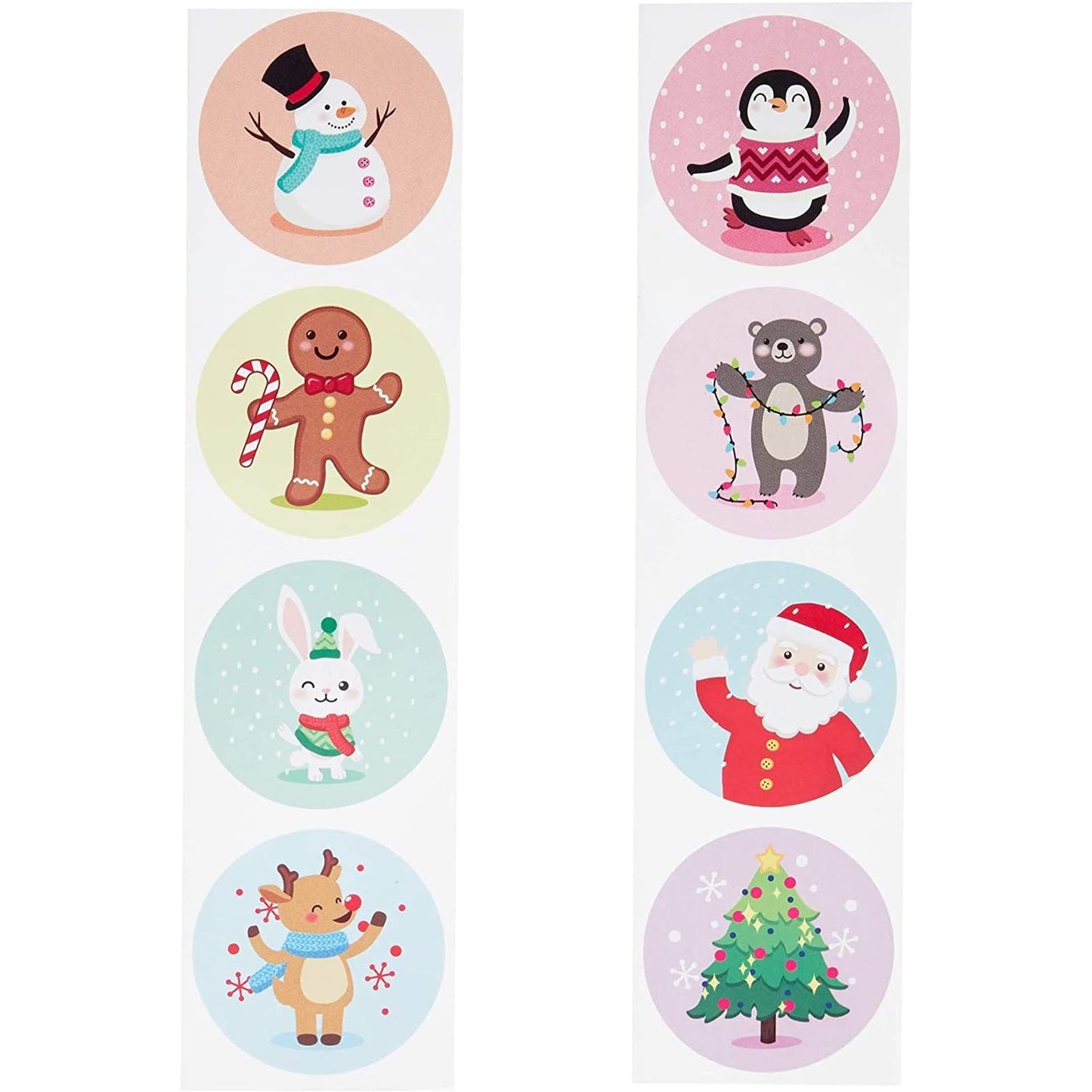 Blue Panda 1000 Count Stickers, Assorted Designs Sticker Roll, Christmas
