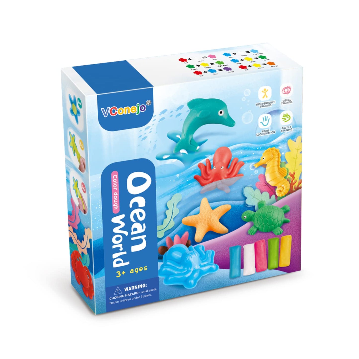 Vconejo Color Dough Toys Dough Accessories Set Creations Tools For Kid 2-4-8 Years (Ocean World)