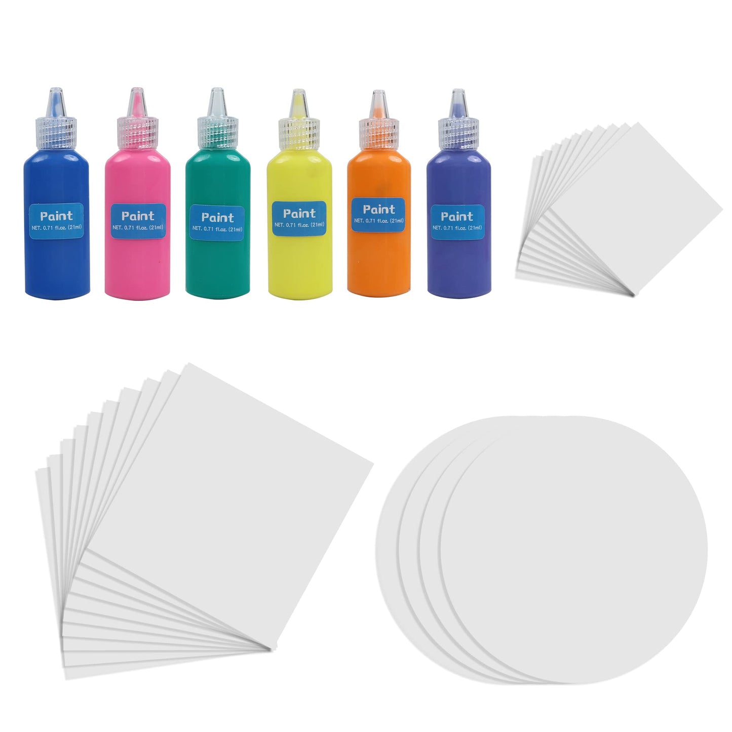 Wings Giant Spin Art Paint Refill Pack Spin Art Machine - 10 X Large Cards - 10 X Small Cards - 4 X Round Cards - 6 Bottles Of C