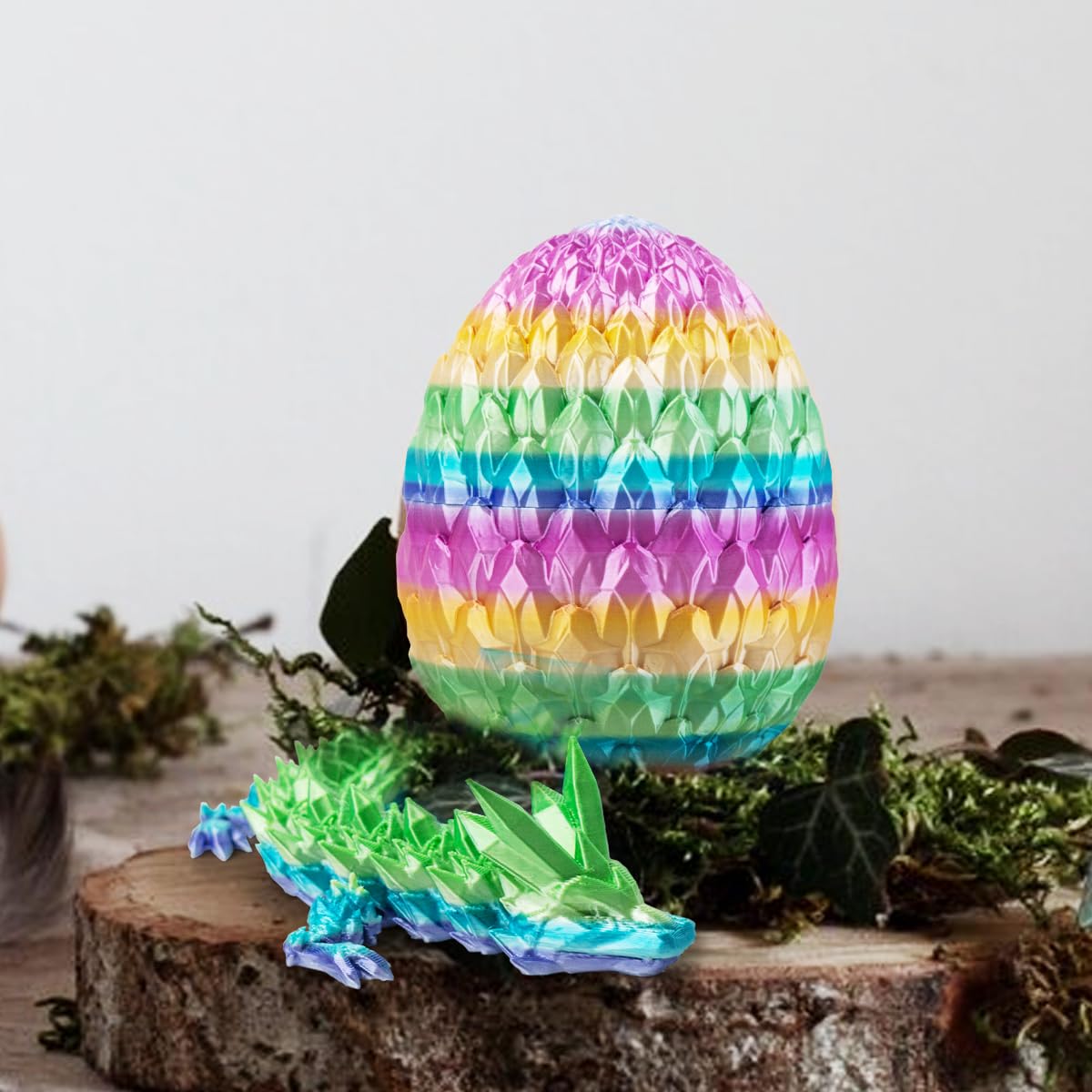 Aumeiller 3D Printed Dragon, Beautiful Flexible Crystal Dragon,3D Fidget Toy For Birthday Gift For Kids And Adults (Colorful)