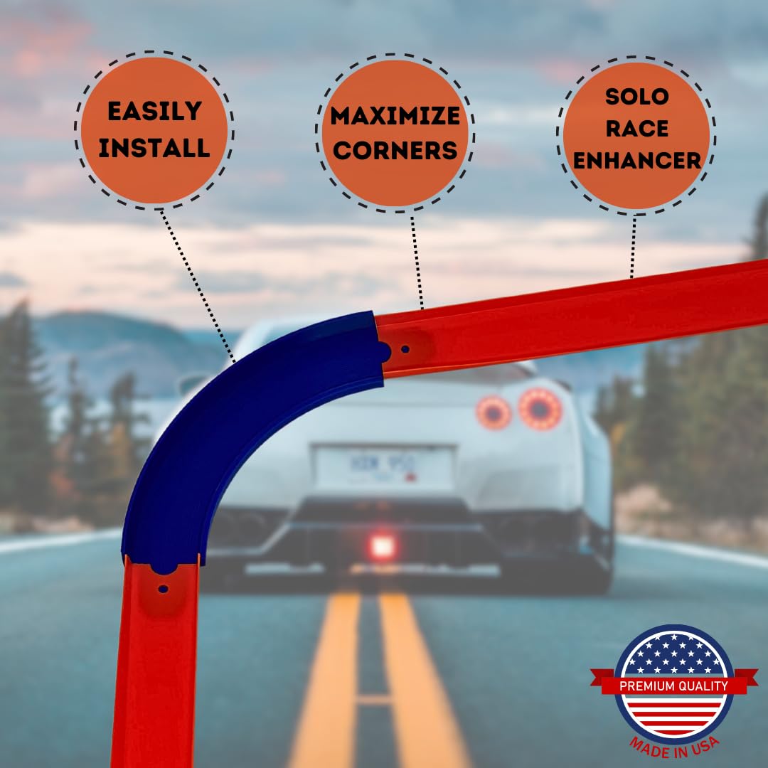 45 Degree Curved Tracks Compatible with Hot Wheels Racetracks | Create Epic Race Tracks | 45 Degree Turns Multipacks | Made in USA (45 Degree 1-Pack)