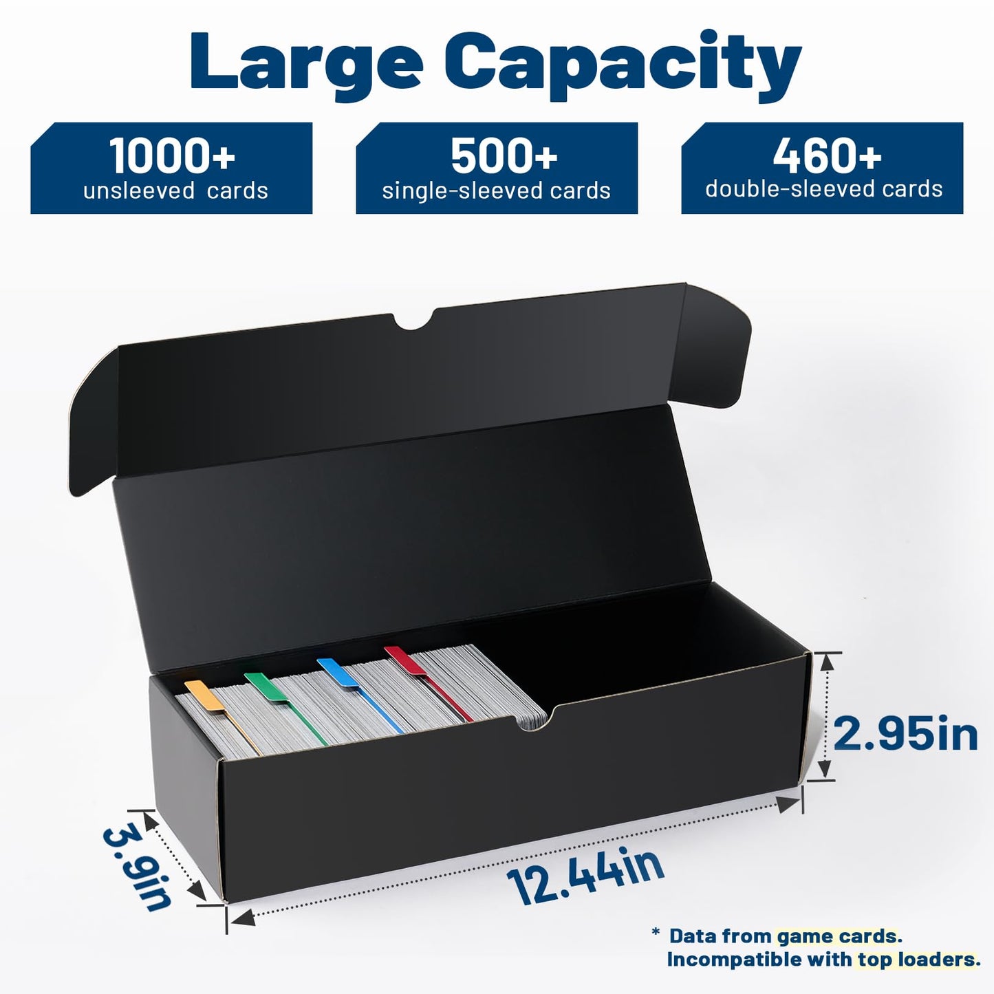 Fabmaker Trading Card Storage Box, 8-Pack1000 Count Card Storage Box With Dividers And Labels, Card Organizer For Yugioh Mtg Tcg