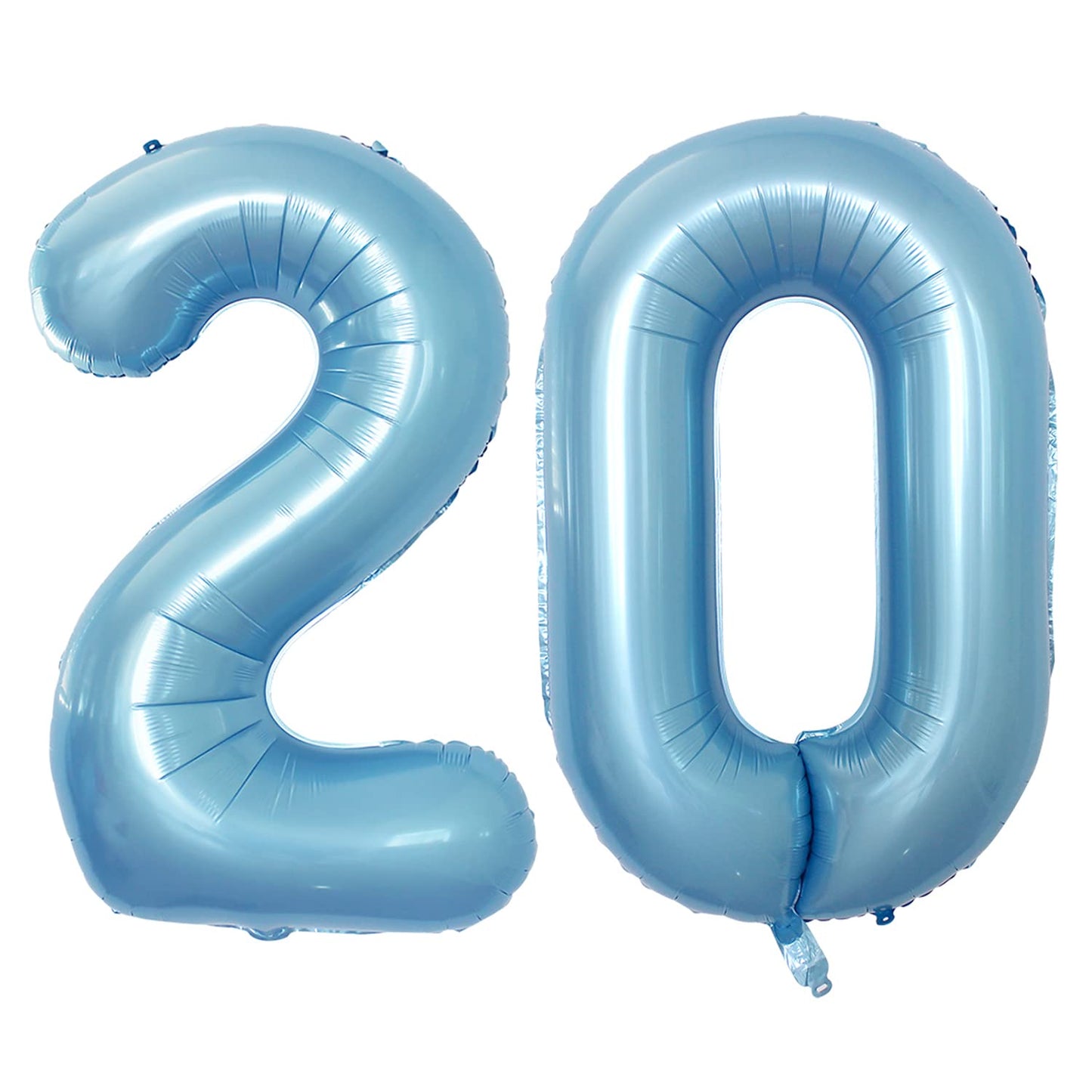 Goer Number 20 Balloons For 20Th Birthday Party Decorations,42 Inch Jumbo Foil Helium Balloons For 20Th Anniversary (Light Blue)