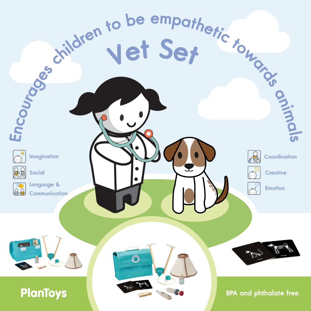 PlanToys 3490 Veterinary Set, Multiple Colour