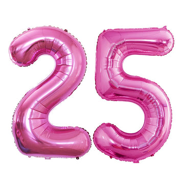 Goer Number 25 Balloons For 25Th Birthday Party Decorations,42 Inch Jumbo Foil Helium 52 Balloons For 52Nd Birthday Party Decoration (Hot Pink)
