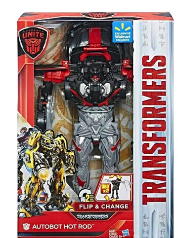 Transformers Autobots Unite Flip & Change Hot Rod 11-inch Red Plastic C3537