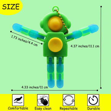 8 Pack Pop Fidget Spinner, Deformable Luminous Fidget Spinners Toy, Wacky Tracks Fidget Toys, Keychain Fidget Toys For Birthday