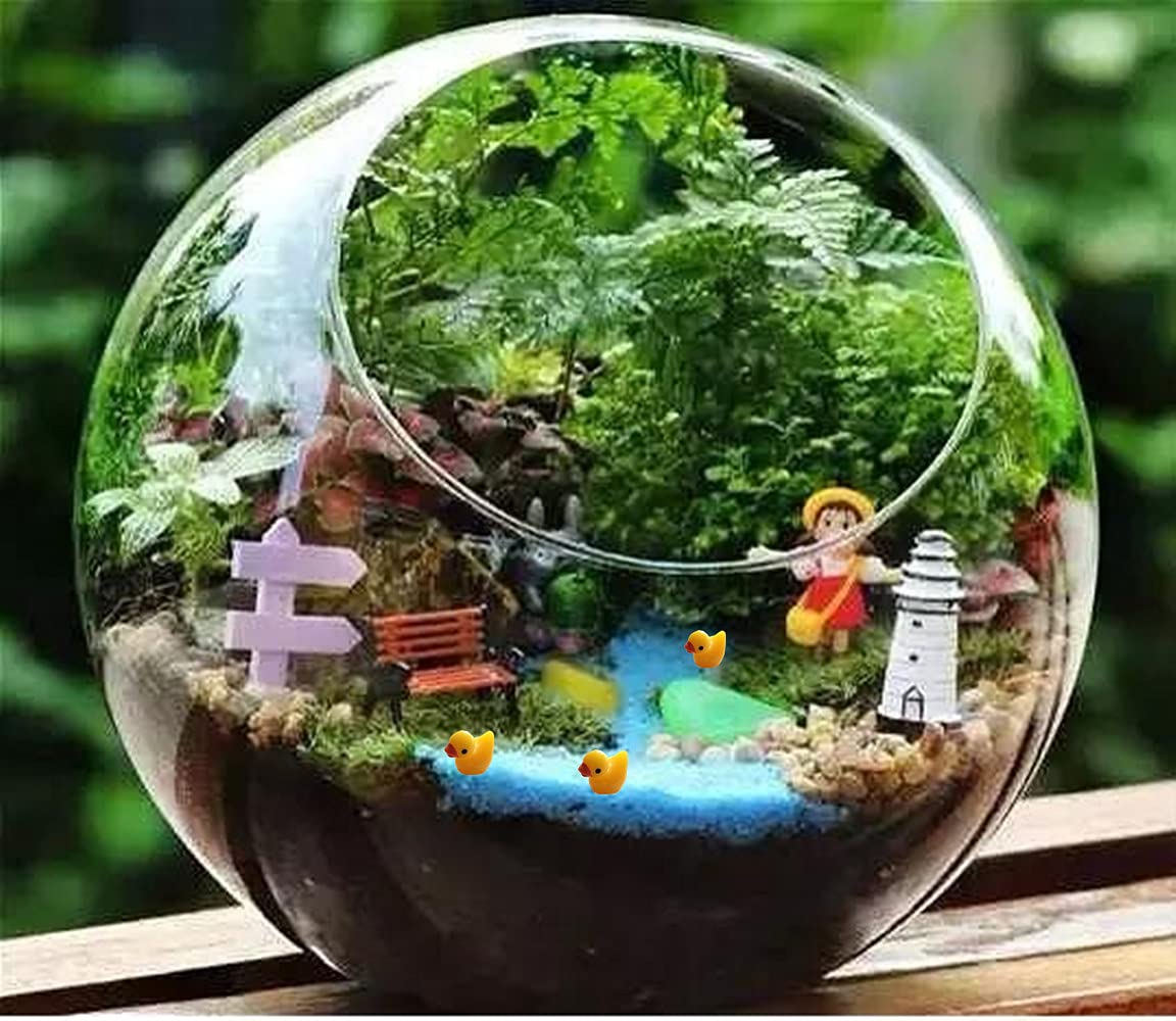 Kuanfine 60 Pcs Tiny Duck Figures Mini Resin Duck Miniature Bead Slime Charms for Dollhouse Garden Landscape Aquarium Decoration