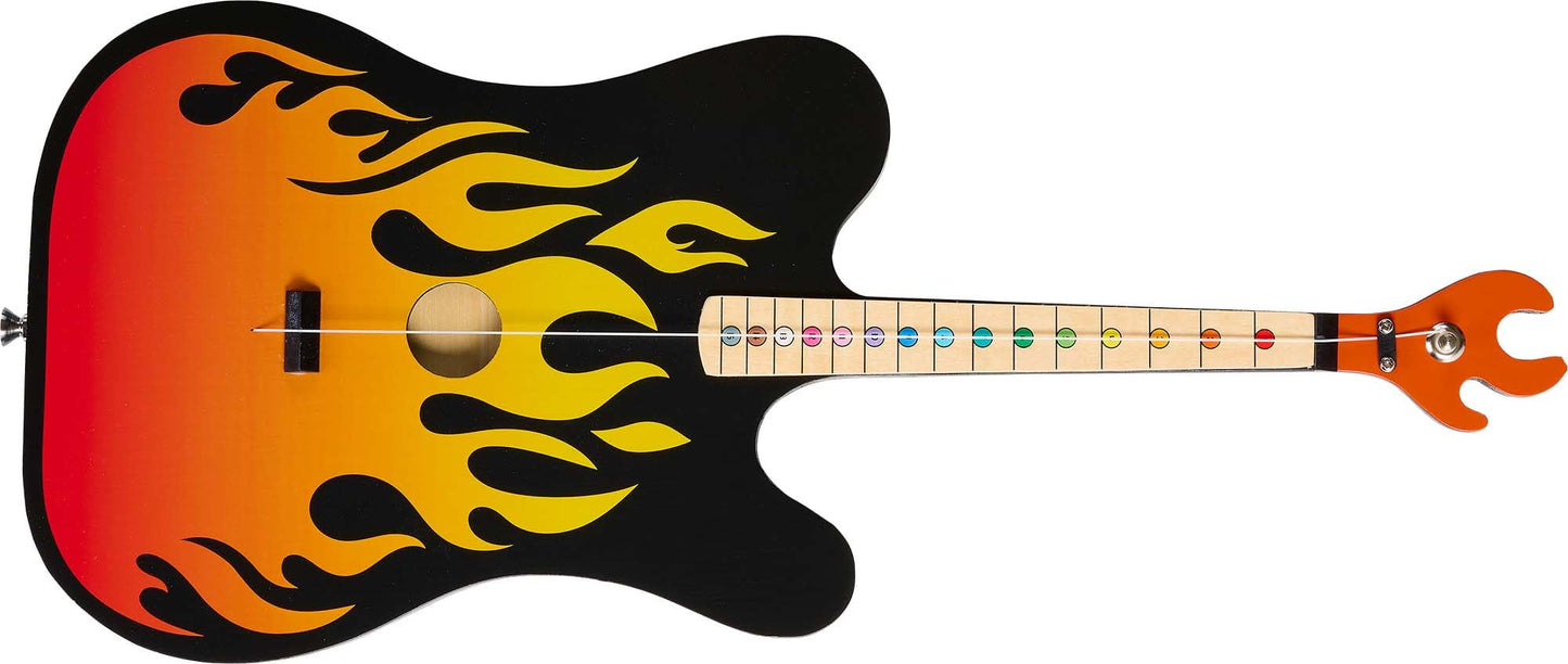 Tinkertar - Flame Electric Guitar - The Easiest Way To Start And Learn Guitar - 1 Stringed Toy Instrument For Kids Perfect Intro