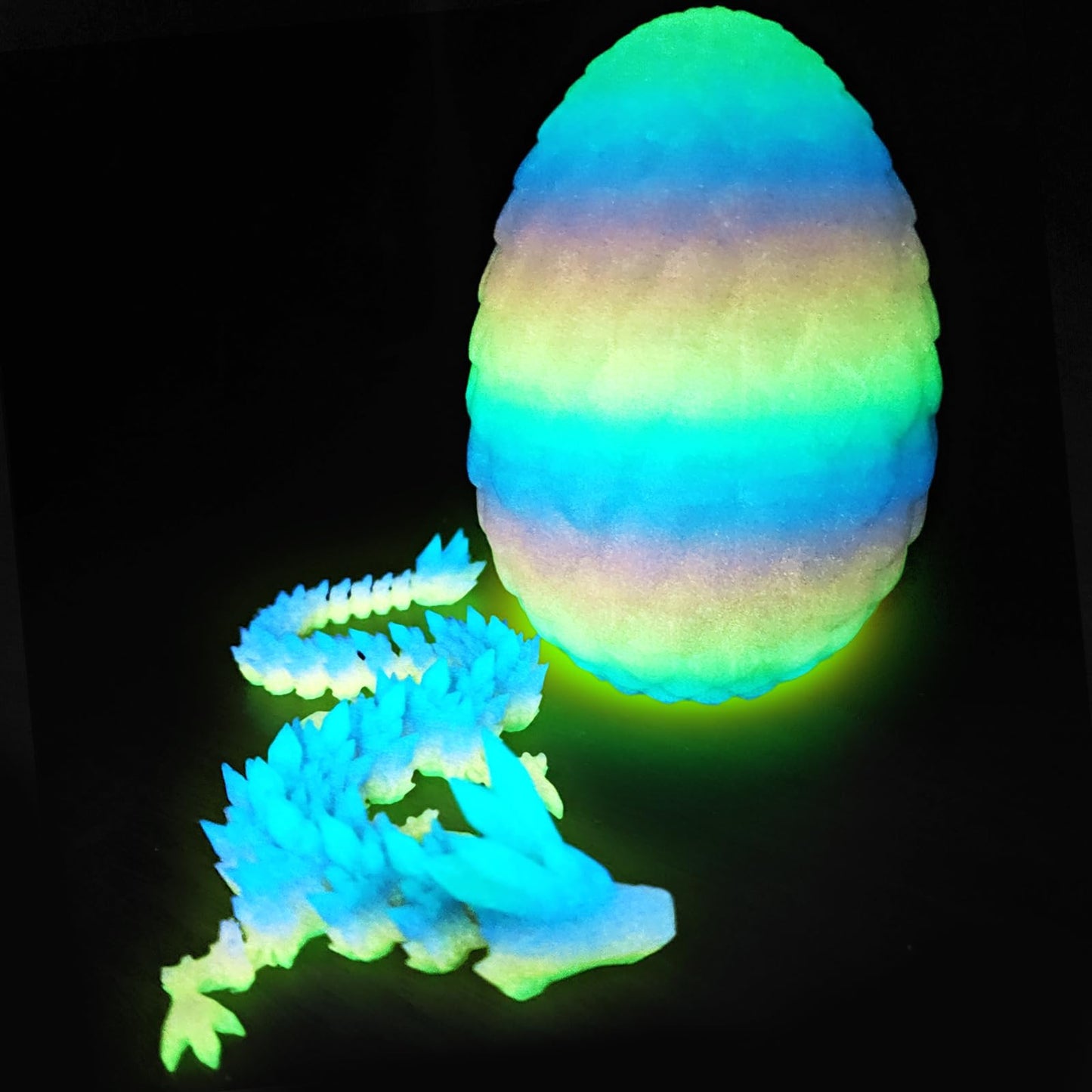Tboline 3D Printed Dragon Egg Glow In The Dark, 3D Printer Full Articulated Crystal Animals Fidget Toy, Surprise Easter Mythical