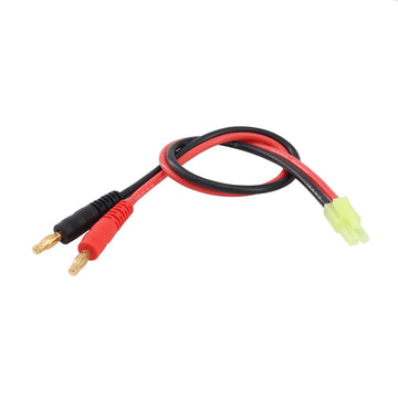 BDHI 2pcs Compatible with Mini Tamiya (Reversed Polarity) Male Connector to 4.0mm Banana Plugs with 14awg Charge Cable 30cm 12in