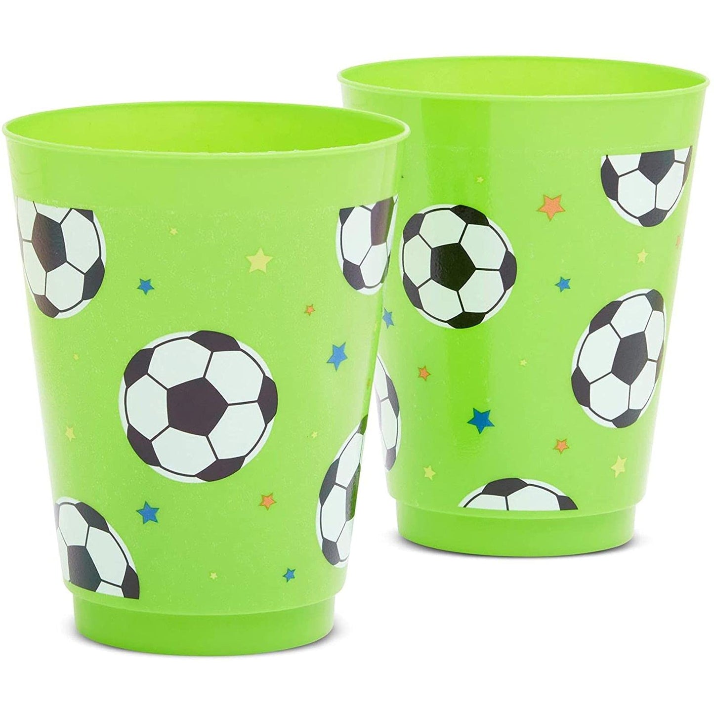 Blue Panda Soccer Reusable Plastic Party Cups – Pack Of 16 – Green