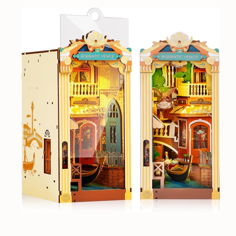 Robotime Book Nook Kit With Dustproof Sheet Diy Miniature House With Led Booknook Bookshelf Insert Decor 3D Wooden Bookend Model