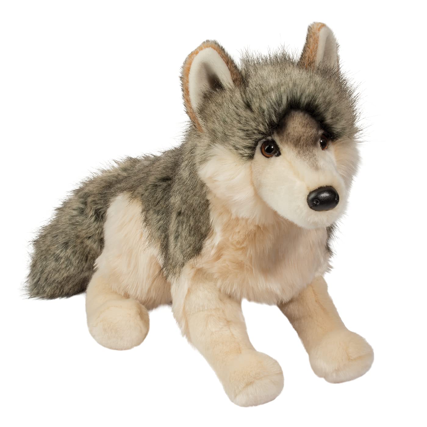 Douglas 18 Smoke Wolf Plush Stuffed Animal - Cream, Gray & Black - Soft, Cuddly Toy for Kids and Collectors
