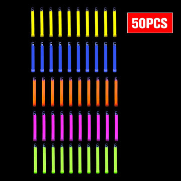 novelinks 50 Pcs 6'' enhanced Glow Sticks Bulk - Ultra Bright Large Glow Necklaces Bulk Light up Necklaces Bulk Glow in The Dark Necklaces Emergency Glow Sticks Long-lasting Lighting Waterproof