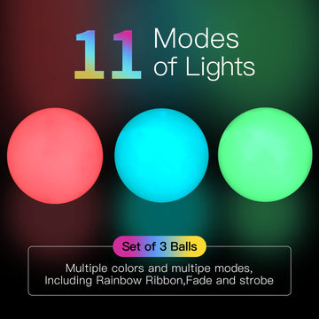 Poitoi Led Juggling Balls - Light Up, Glow In Dark, Usb Rechargeable, 105G/3.9Oz