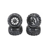 RCAWD Pre-Glued 12mm Hex Adapter Wheel and Tire Set Rubber Nylon Upgrades Parts for 1/16 1/18 Monster Truck with Foam Inserts fo