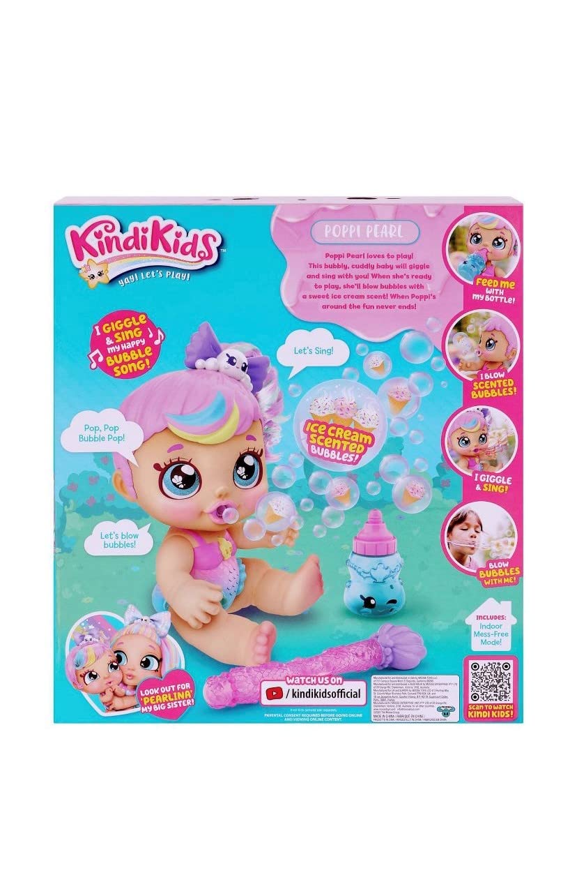 Kindi Kids Electronic 6.5' Doll And 2 Accessories - Poppi Pearl Bubble 'N' Sing