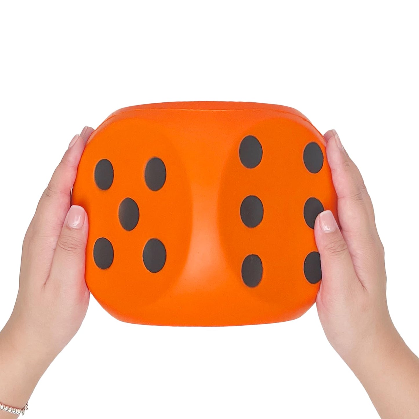 Giant 5.9 Inches Kawaii Foam Dice: A Fun-Filled, Educational Toy for Game Nights and Learning Sessions (Lucky Orange)