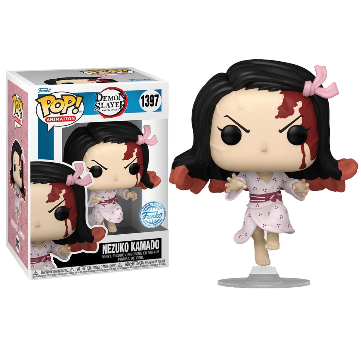 Funko Pop! Animation: Demon Slayer - Exclusive Multicolor Vinyl Figure (Nezuko Se #1397 Pink Kimono)
