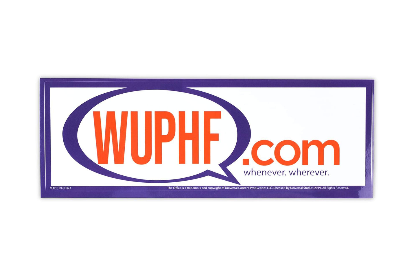 The Office Wuphf.Com Sticker - White 8.25-Inch X 2.75 -Inch With Red & Blue Print - Sitcom Social Media Startup Spoof - Great Gift For Hit Comedy Television Series Fans - For Home, Work, School