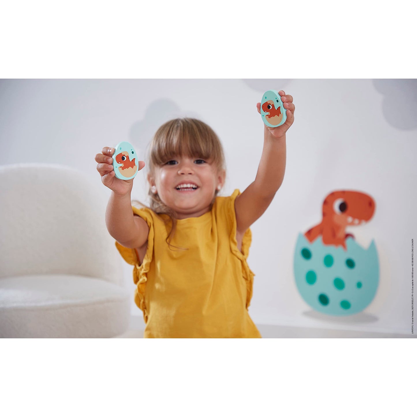 Janod Dino - Dinosaur Memory Game - 20 Wooden Dino Eggs With 10 Prehistoric Pairs - Cooperative Or Competitive Early Learning Game - Ages 2- 5 Years - J05826