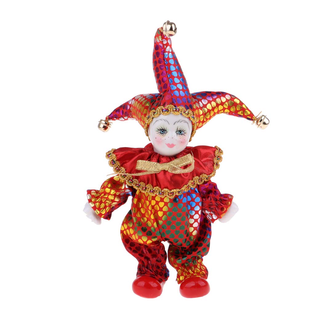 Maxyoung 7 Inch Italian Eros Porcelain Doll, Cute Triangel Clown Dolls, Vintage Figurine, Collectible Toys, Christmas Halloween