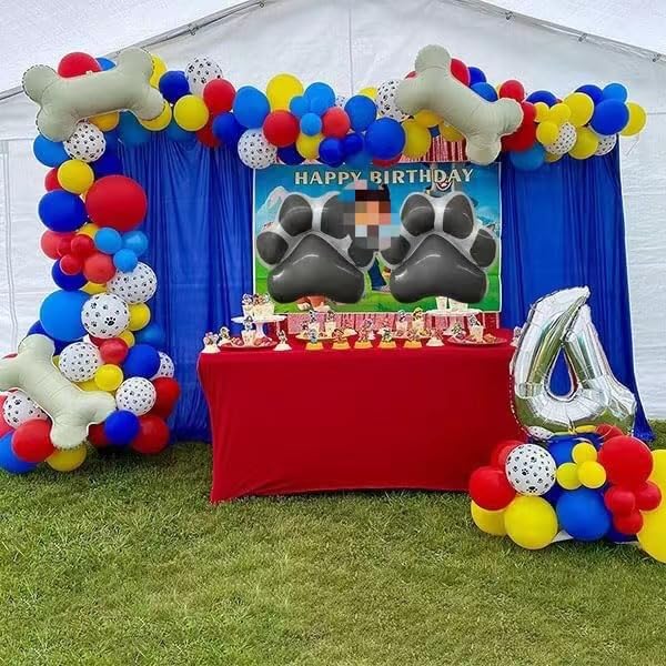 106Pcs Birthday Balloons Garland Arch Kit 18/12/10/5 With Print Balloons For Party Birthday Decorations, Dog Party Supplies For
