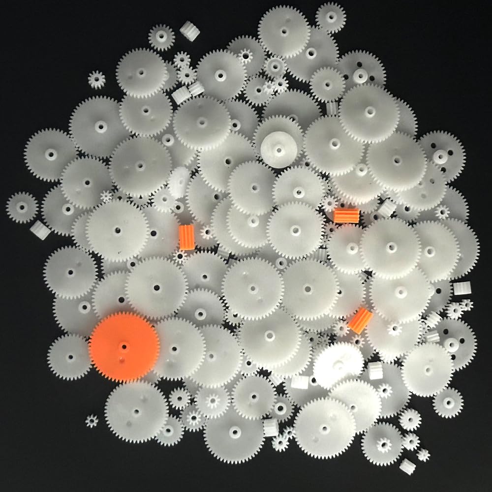 200Pcs White Plastic Gears Module 0.5 Gears For Dc Motor Diy Model Toys Rc Car Robot Gear Replacement Electric Motor Gears