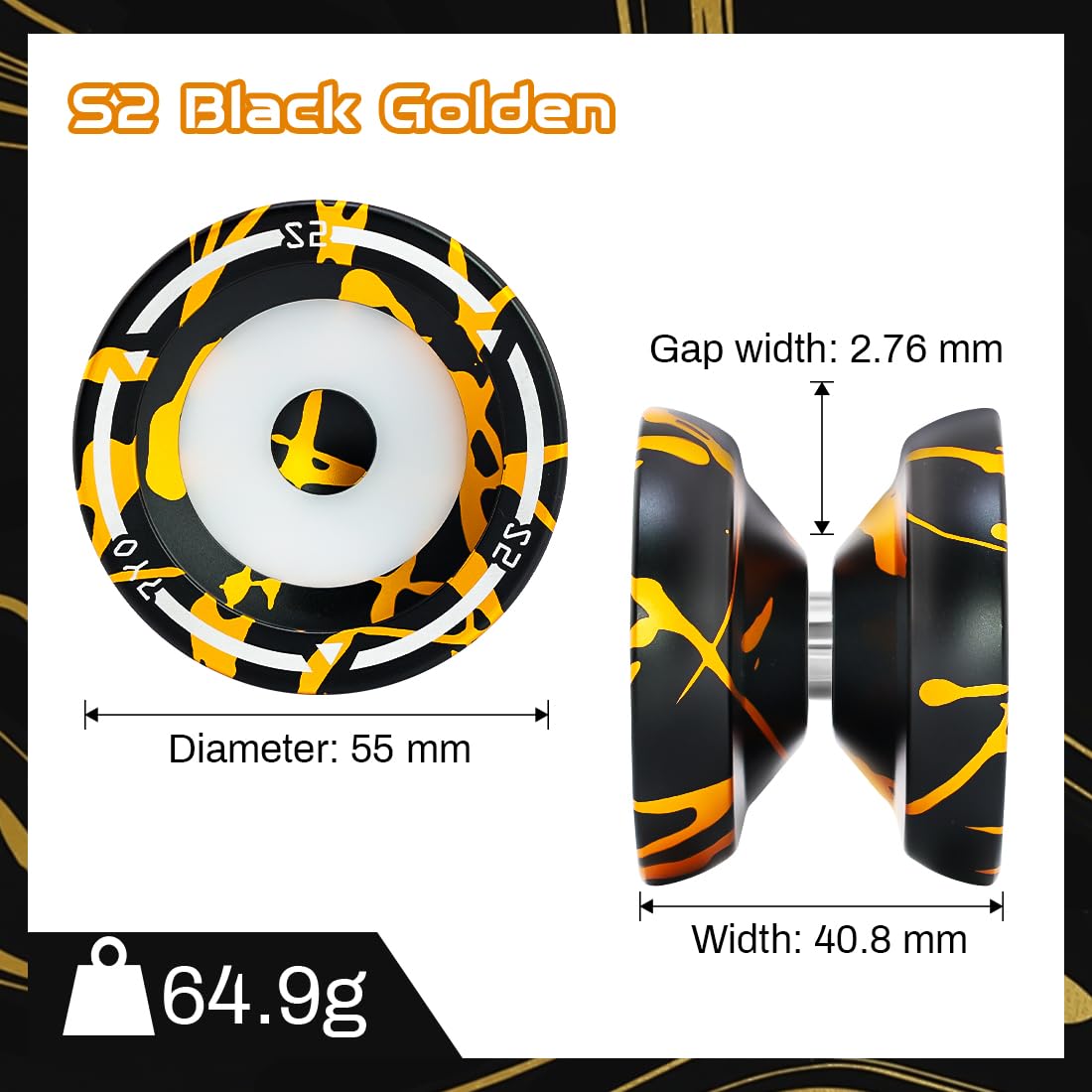 7Yo S2 Dual Purpose Responsive Yoyo Professional Tricks Yoyo For Adults, Finger Spin Yoyo Easy To Tug Return, Metal Alloy Yoyo F