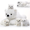 Leitee 5 Pcs Polar Bear Plush Set Large Mommy Polar Bear Stuffed Animal With 4 Cuddly Baby Plushies In Belly For Boys Girls Birthday Winter Holiday Decor Gifts(Lying)