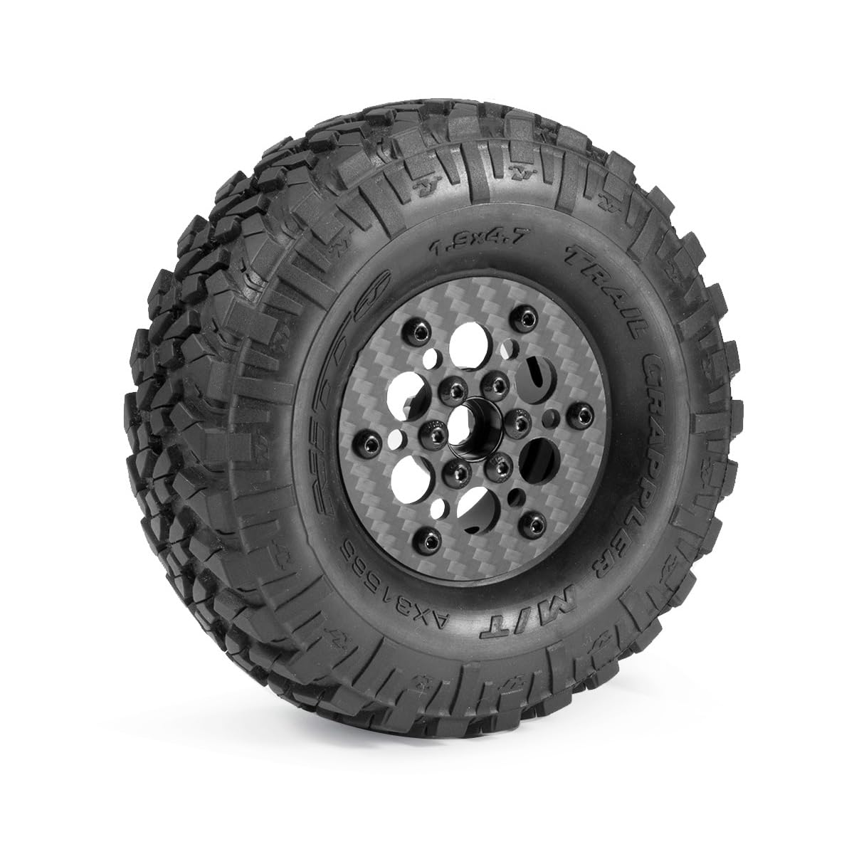 Trx4 1.9 Inch Beadlock Wheels,4Pcs Crawler Carbon Fiber Wheels Rims For 1/10 Rc Crawler Cheater Rigs Capra Scx10 Trx4 Tf2 Gmade