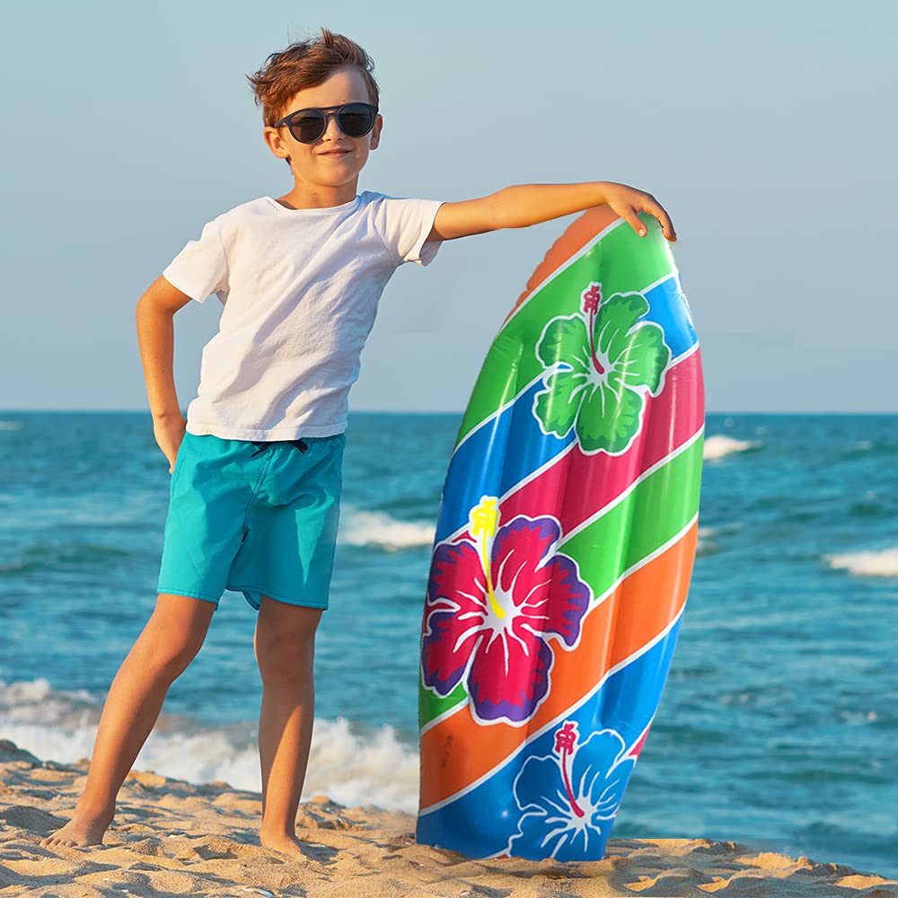 Artcreativity 34' Luau Surfboard Inflate, Inflatable Surfboard For Beach, Tropical And Luau Party Decorations, Inflatable Pool Toy For Kids And Adults, Beach Party Inflate