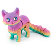 QINGMIAO 3D Printed Cat Articulated Black Cat Toys for mature-themed 3D Print Animals Fidget Toys Decor for Stress Relief 3D Printing Cute Cat Desktop Pet (Rainbow#1(Color Random))