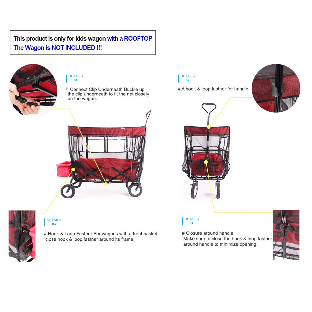 Mosquito Net For Kid'S Wagon Bug Cover Insect Netting For Baby (No Wagon Included)