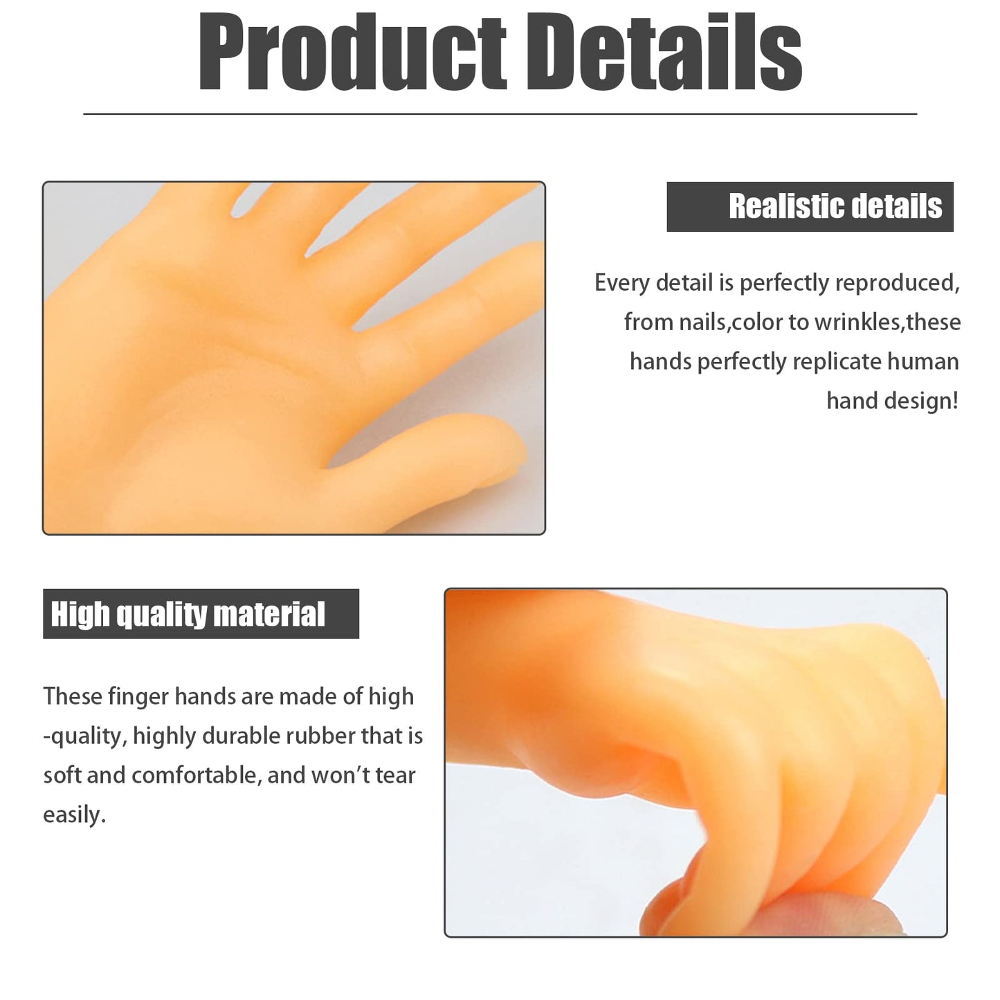 14 Pcs Tiny Finger Hands,Premium Rubber Mini Tiny Finger Hands,Flat Hand Style Mini Hand Finger Puppets For Puppet Show,Gag Performance,Party Favors