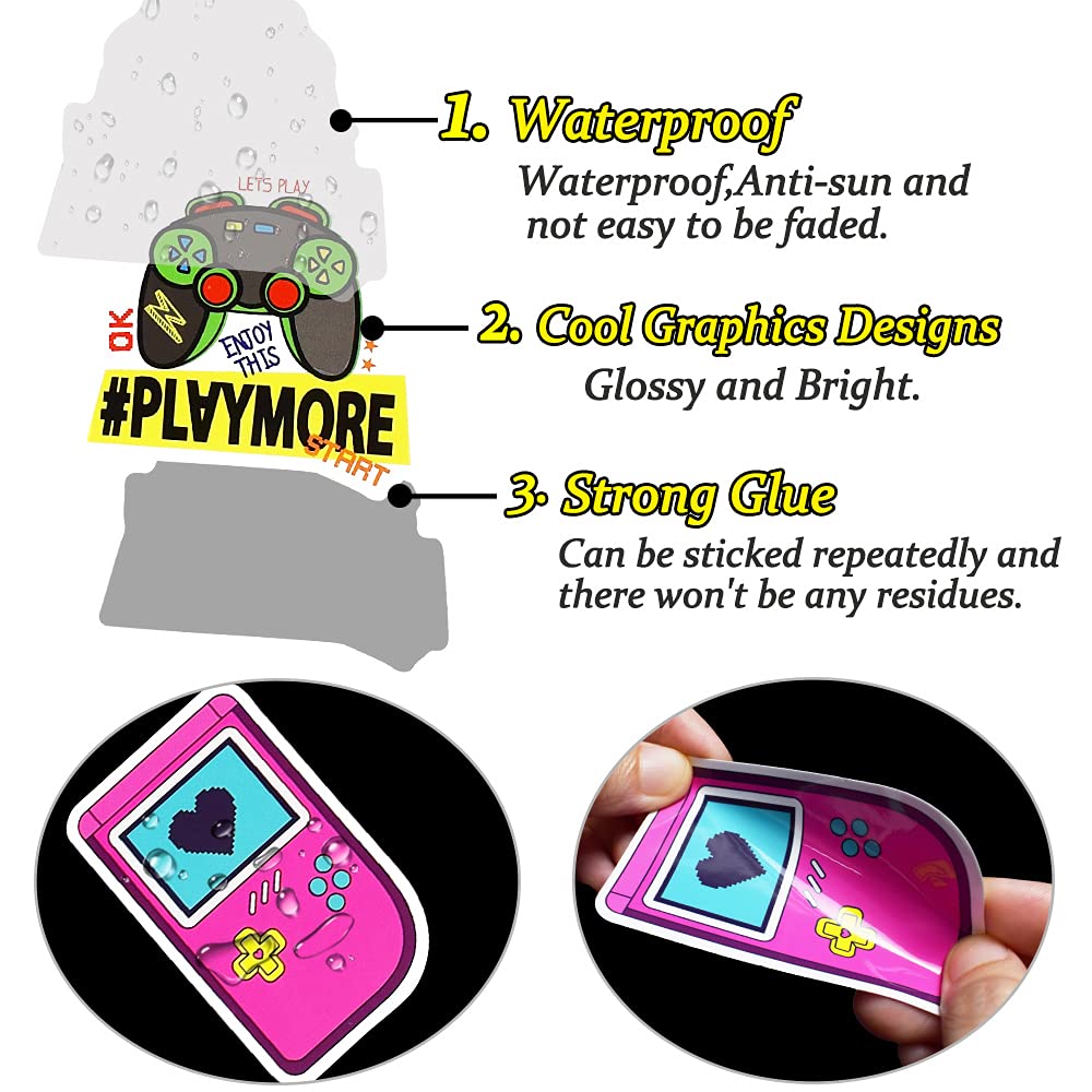 Qtl Classic Gaming Stickers For Laptop Stickers For Kids Adults Video Game Stickers For Water Bottles Gamer Stickers Vinyl Water